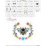 Bee Floral Frame-4 Embroidery Design Pattern For Pillow-3