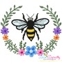 Bees Floral Frames Embroidery Design Bundle-7