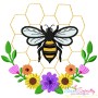 Bees Floral Frames Embroidery Design Bundle-3