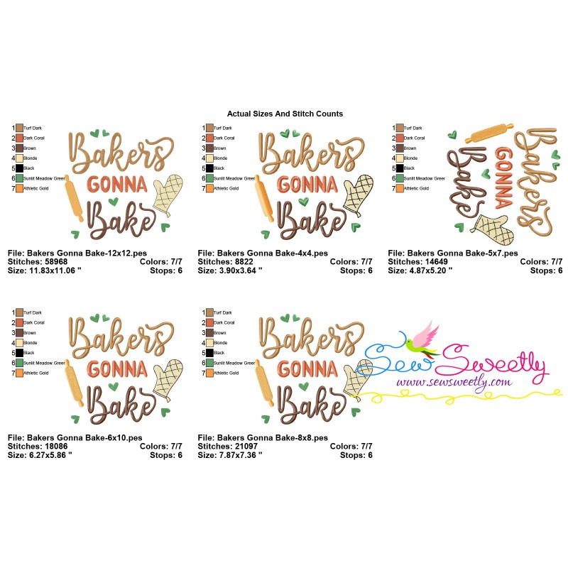 Bakers gonna bake kitchen lettering embroidery design  sew sweetly Bakers gonna bake kitchen lettering embroidery design  sew sweetly