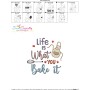 Life Is What You Bake It Kitchen Lettering Embroidery Design Pattern-3