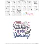 This Kitchen Is For Dancing Lettering Embroidery Design Pattern-3