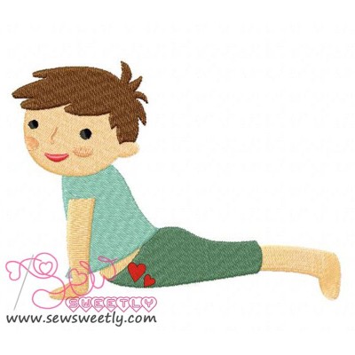Yoga Boy Embroidery Design Pattern-1