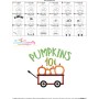 Pumpkins Wagon-2 Lettering Applique Design Pattern-3