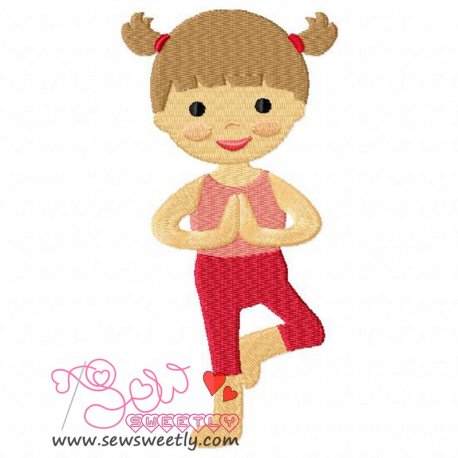 Yoga Girl-1 Embroidery Design Pattern-1