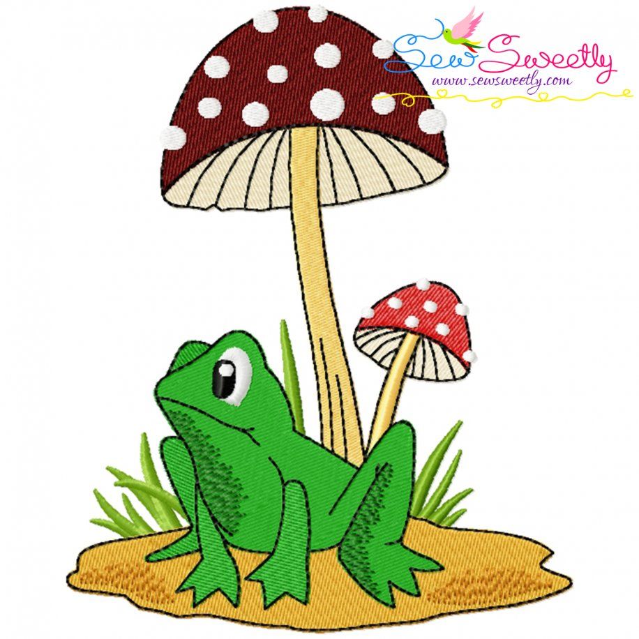 Frog And Mushroom-10 Embroidery Design Pattern