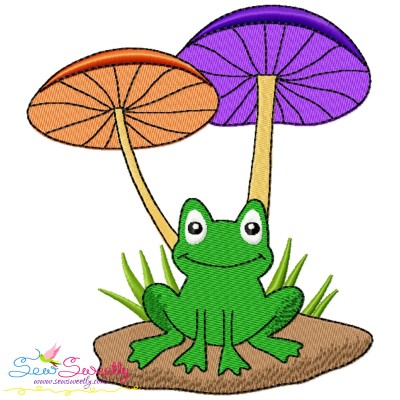 Frog And Mushroom-8 Embroidery Design Pattern-1
