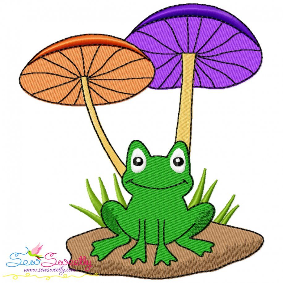 Frog And Mushroom-8 Embroidery Design Pattern