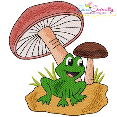 Frog And Mushroom-6 Embroidery Design Pattern-1