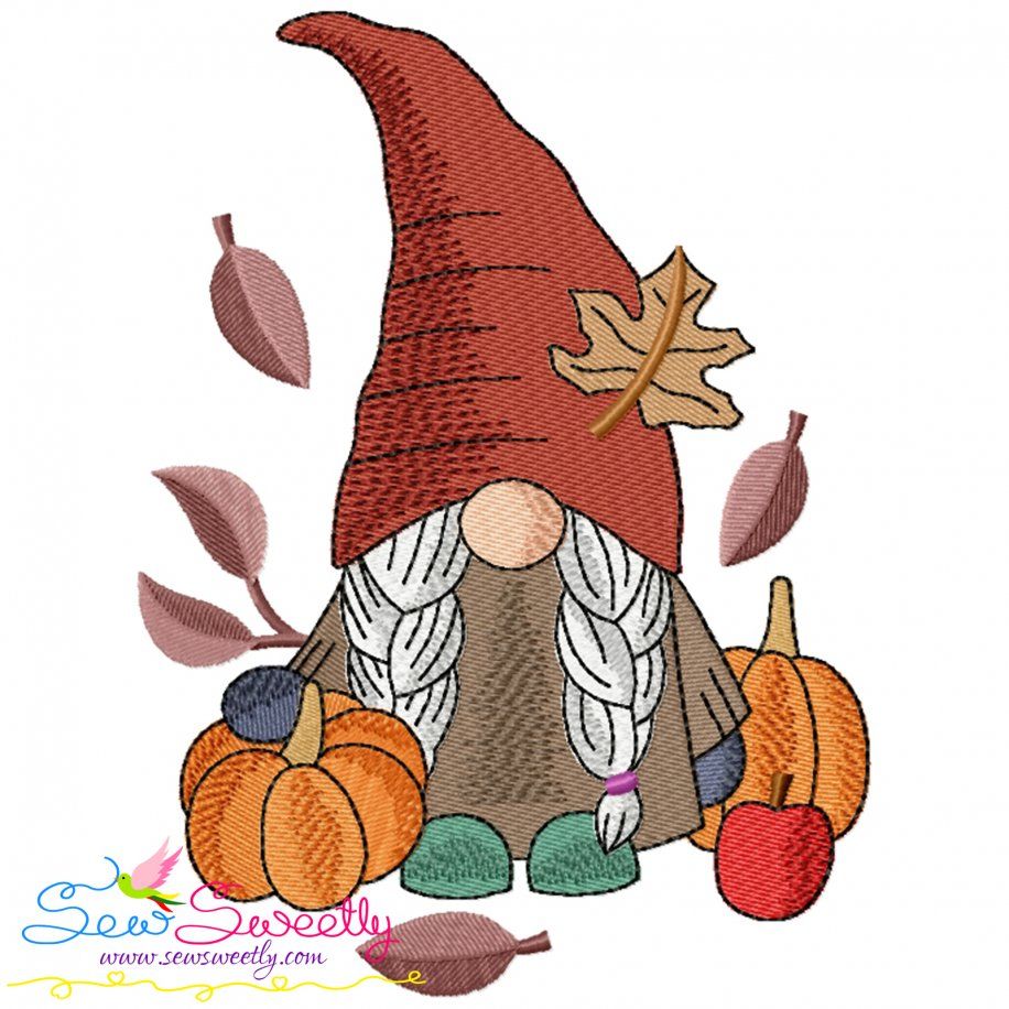 Fall Gnome-9 Embroidery Design Pattern-1