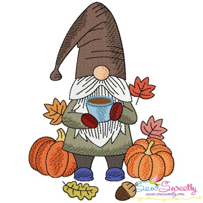 Fall Gnome-6 Embroidery Design Pattern-1