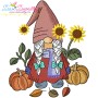 Fall Gnomes Embroidery Design Bundle-2