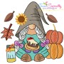 Fall Gnomes Embroidery Design Bundle-4