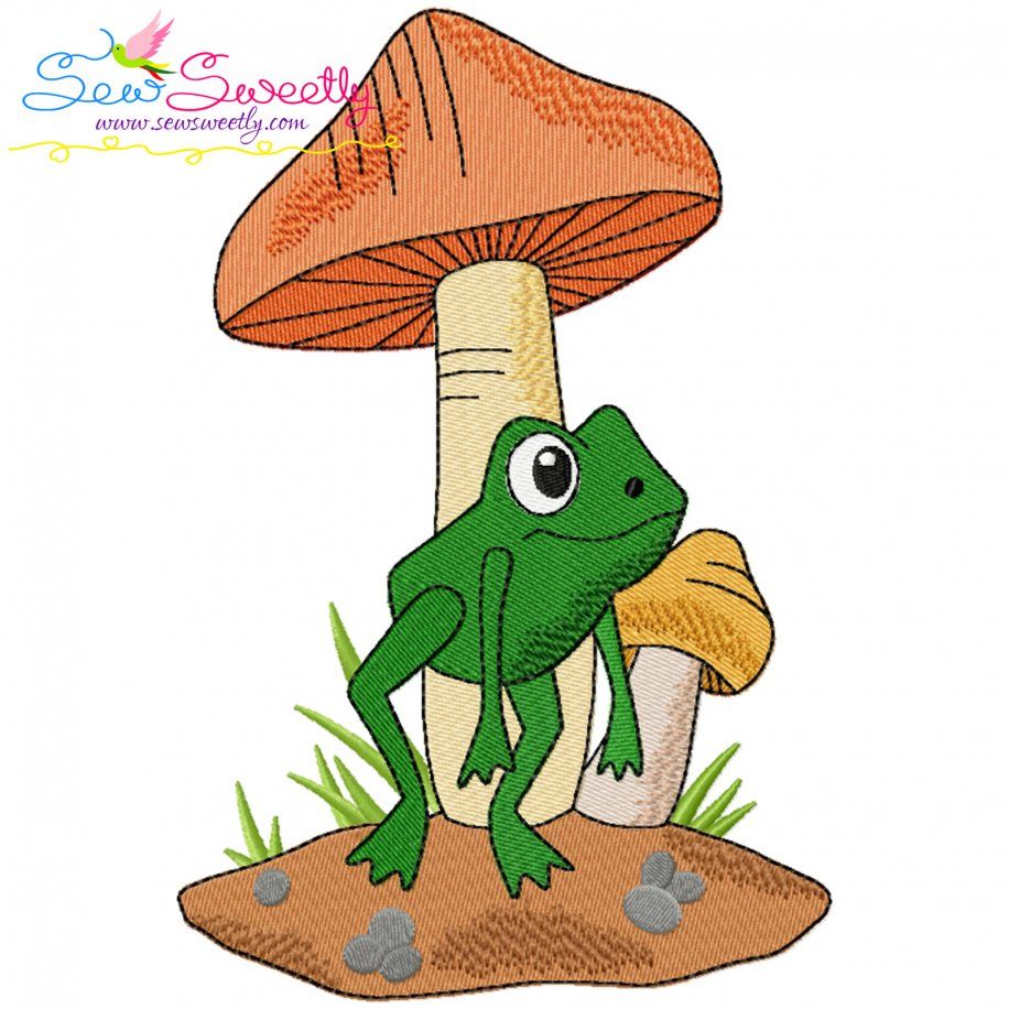 Frog And Mushroom-7 Embroidery Design Pattern