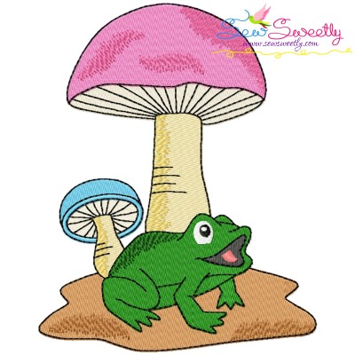 Frog And Mushroom-5 Embroidery Design Pattern-1