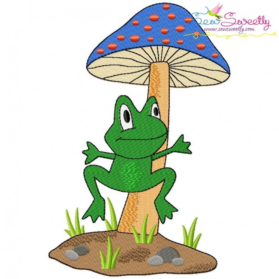 Frog And Mushroom-4 Embroidery Design Pattern