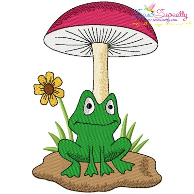 Frog And Mushroom-2 Embroidery Design Pattern-1