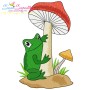 Frogs And Mushrooms Embroidery Design Bundle-5