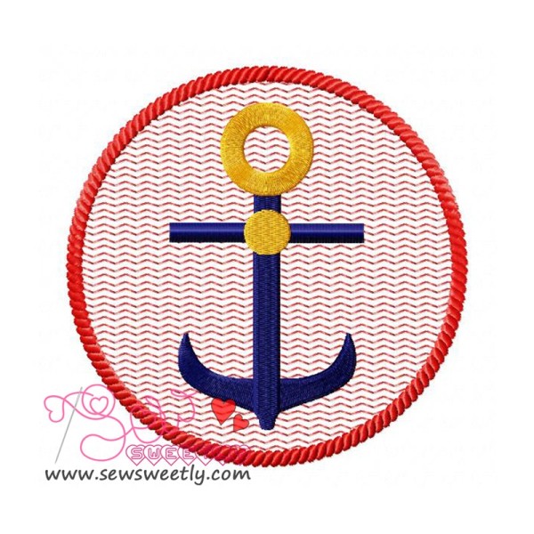 Anchor Badge Embroidery Design Pattern-1