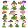 Frogs And Mushrooms Embroidery Design Bundle- 1