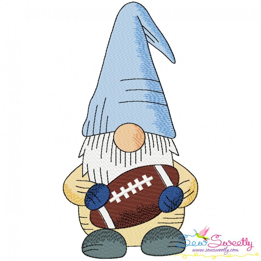 Sports Gnome Football Boy Embroidery Design- 1