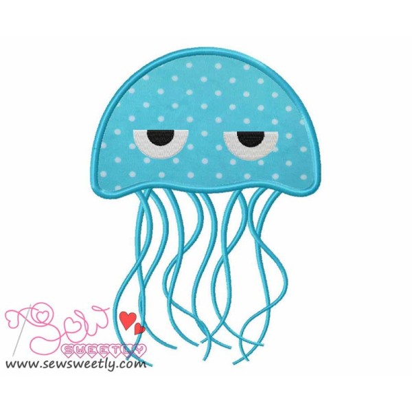 Blue Jelly Fish Applique Design Pattern-1