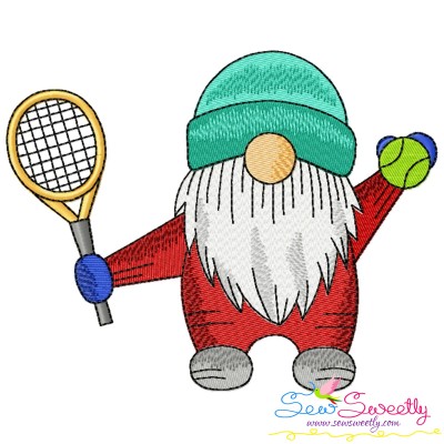 Sports Gnome Tennis Boy Embroidery Design Pattern-1