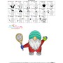 Sports Gnome Tennis Boy Embroidery Design Pattern-3