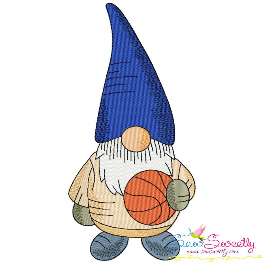 Sports Gnome Basketball Boy Embroidery Design Pattern