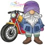Biker Gnome Boy Sports Embroidery Design Pattern-1