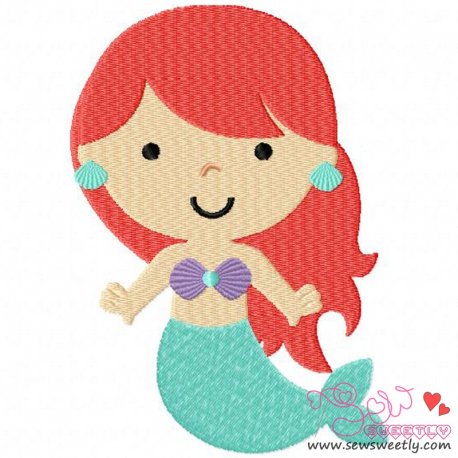 Classic Mermaid-1 Embroidery Design Pattern-1