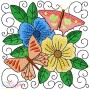 Butterfly And Flowers Quilt Blocks Embroidery Design Bundle-2