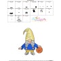 Gnome Basketball Girl Sports Embroidery Design Pattern-3