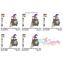 Halloween Cauldron Broom And Witch Hat Embroidery Design Pattern-2
