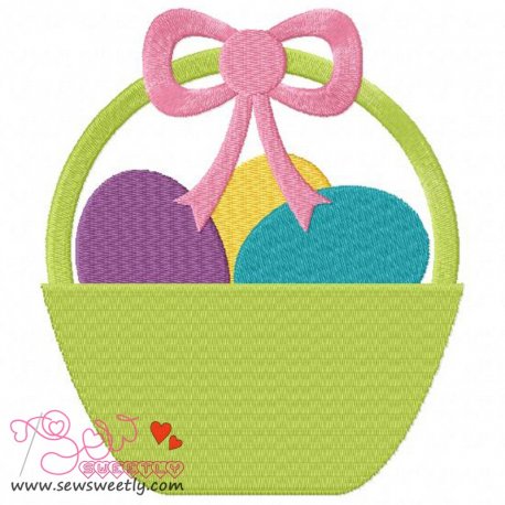 Easter Egg Basket Embroidery Design Pattern-1