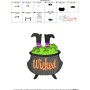 Halloween Cauldron And Witch Legs Embroidery Design Pattern-3