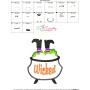 Halloween Cauldron And Witch Legs Applique Design Pattern-3