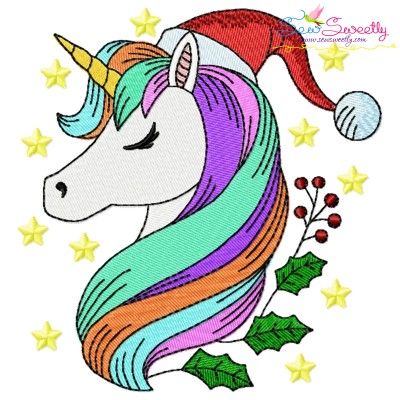 Christmas Unicorn-7 Embroidery Design Pattern-1