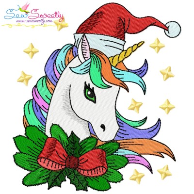 Christmas Unicorn-6 Embroidery Design Pattern-1