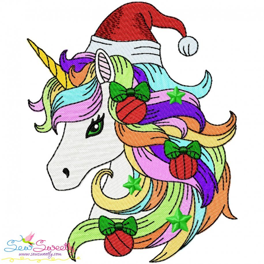 Christmas Unicorn-5 Embroidery Design Pattern