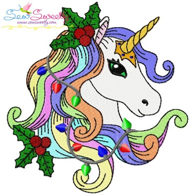 Christmas Unicorn-2 Embroidery Design Pattern-1