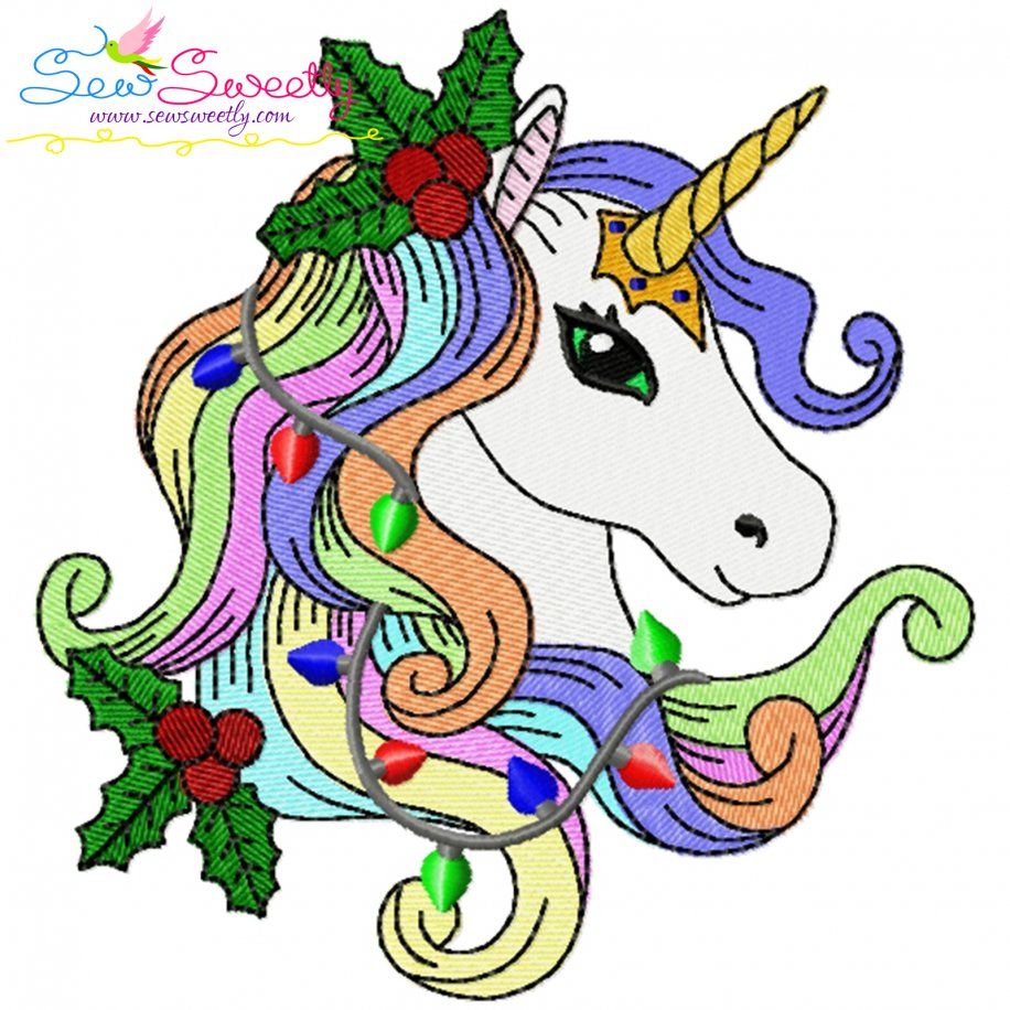 Christmas Unicorn-2 Embroidery Design Pattern