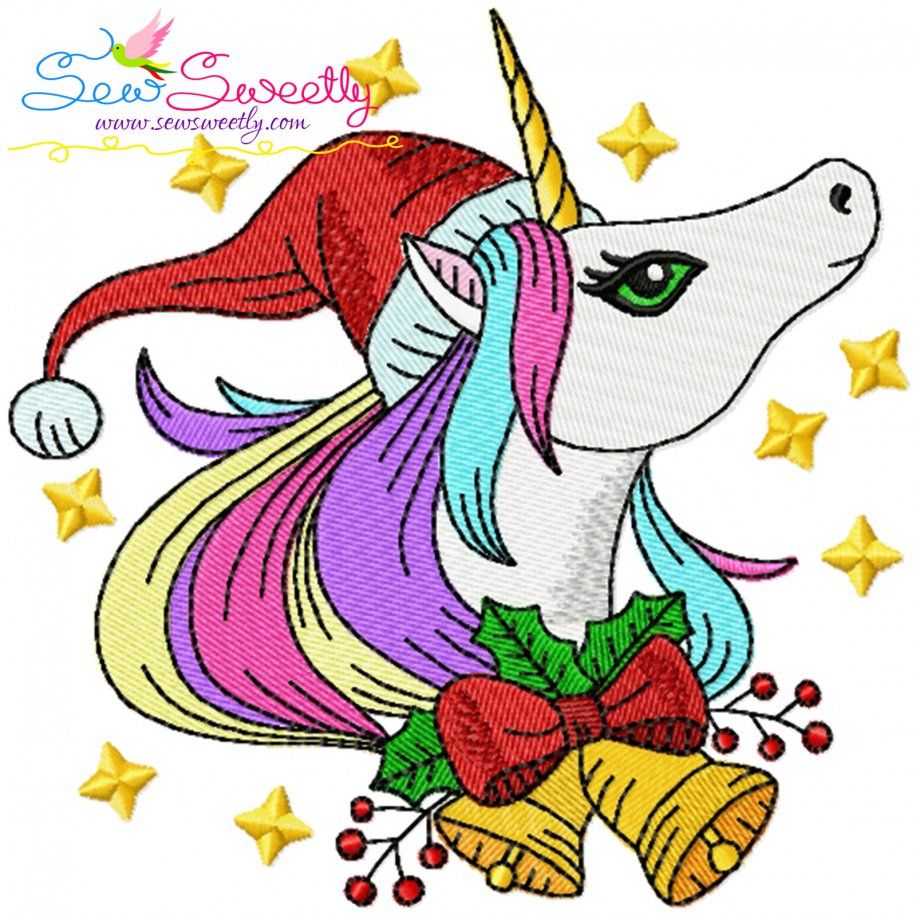 Christmas Unicorn-1 Embroidery Design Pattern