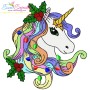 Christmas Unicorns-2 Embroidery Design Bundle-3