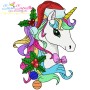 Christmas Unicorns-2 Embroidery Design Bundle-5