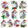 Christmas Unicorns-2 Embroidery Design Bundle- 1
