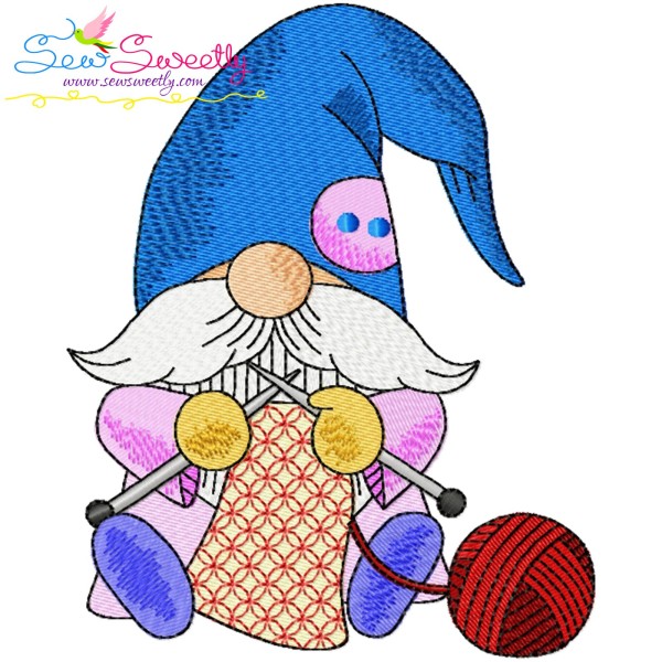 Knitting Gnome Boy-2 Winter Embroidery Design Pattern-1