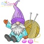 Knitting Gnomes Winter Embroidery Design Bundle-2