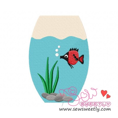 Fish Bowl-1 Embroidery Design Pattern-1