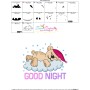 Good Night Bear With Cloud Lettering Embroidery Design Pattern-3